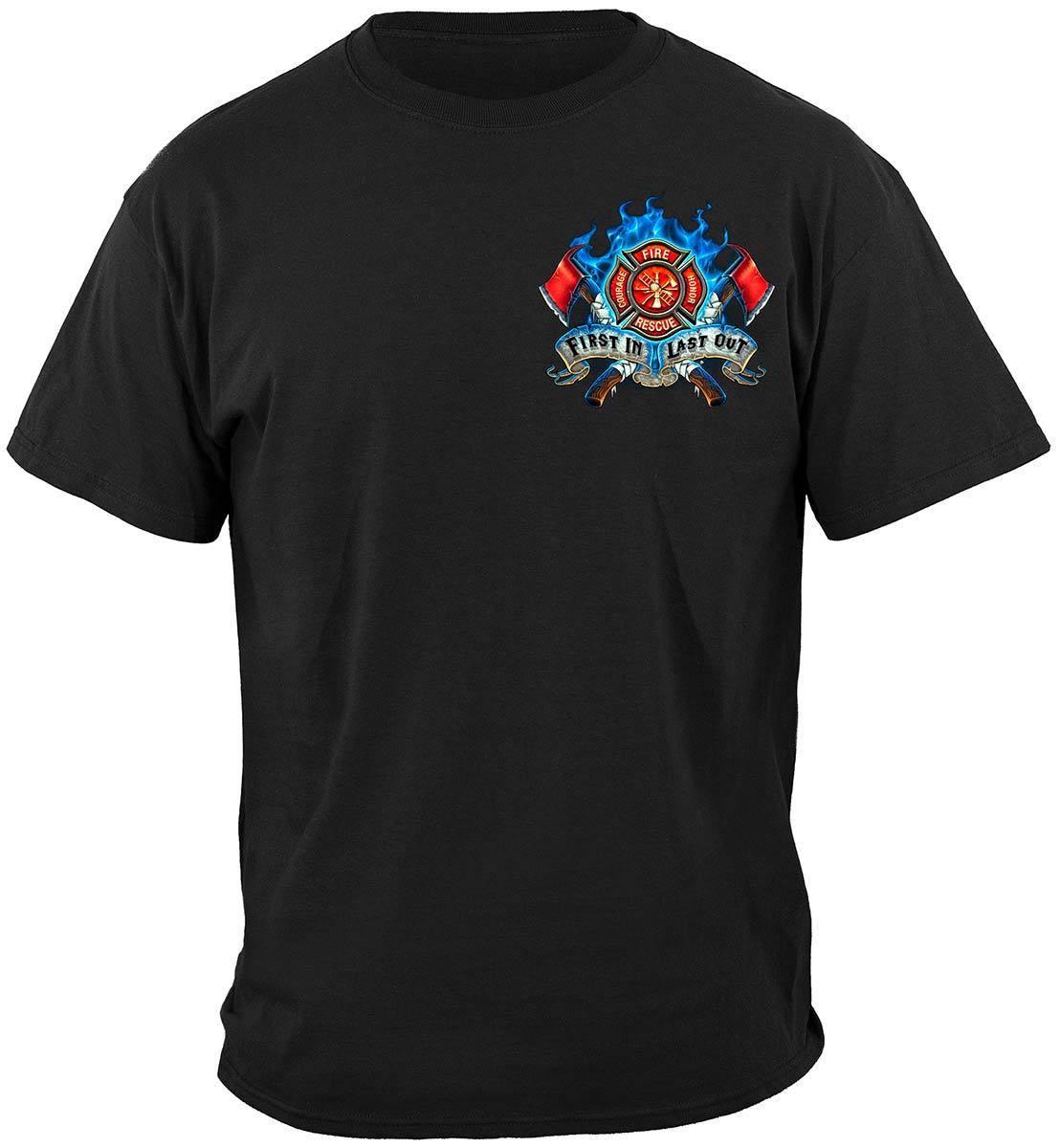 Fire Dog First In Last Out Firefighter Hoodie - Military Republic