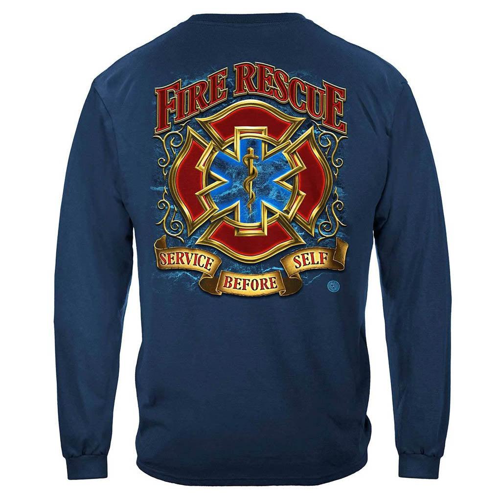 United States Fire Rescue Gold Shield Premium Hoodie - Military Republic