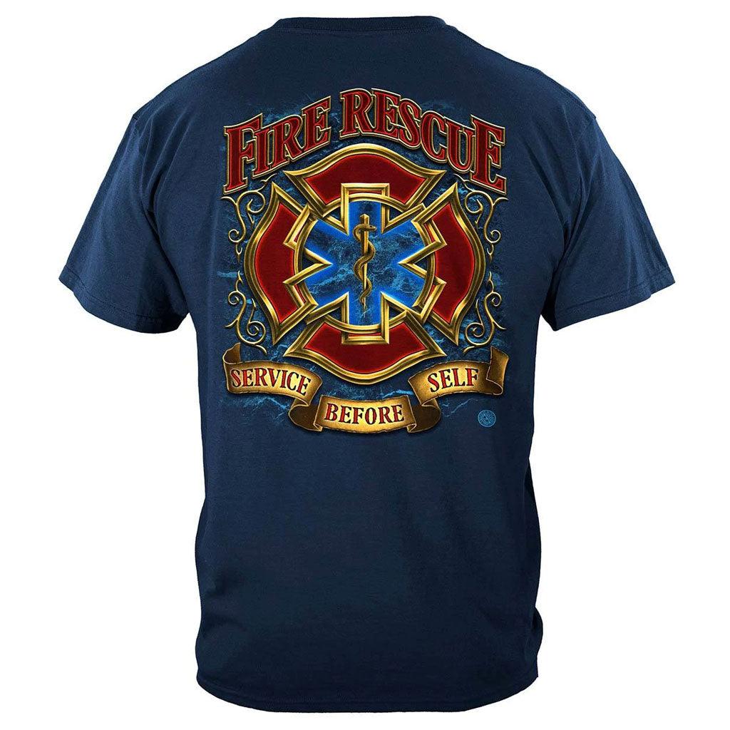 United States Fire Rescue Gold Shield Premium Long Sleeve - Military Republic