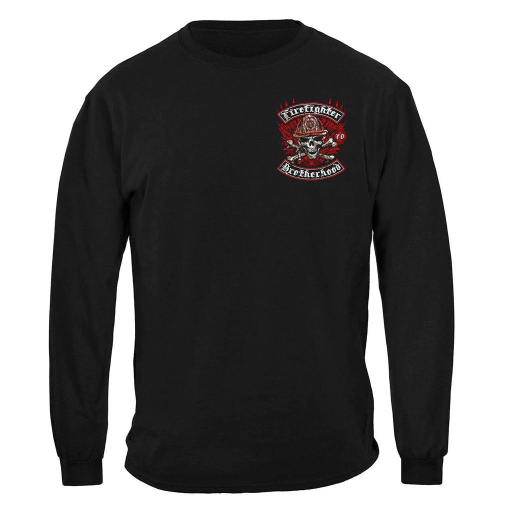 United States Firefighter Biker Cross Bones Premium Hoodie - Military Republic