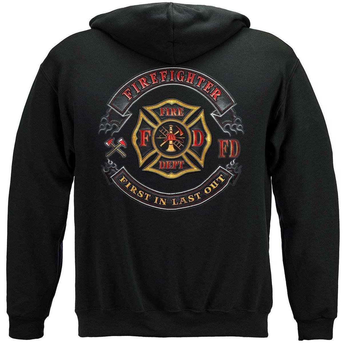 Firefighter Biker First In Last Out Long Sleeve - Military Republic