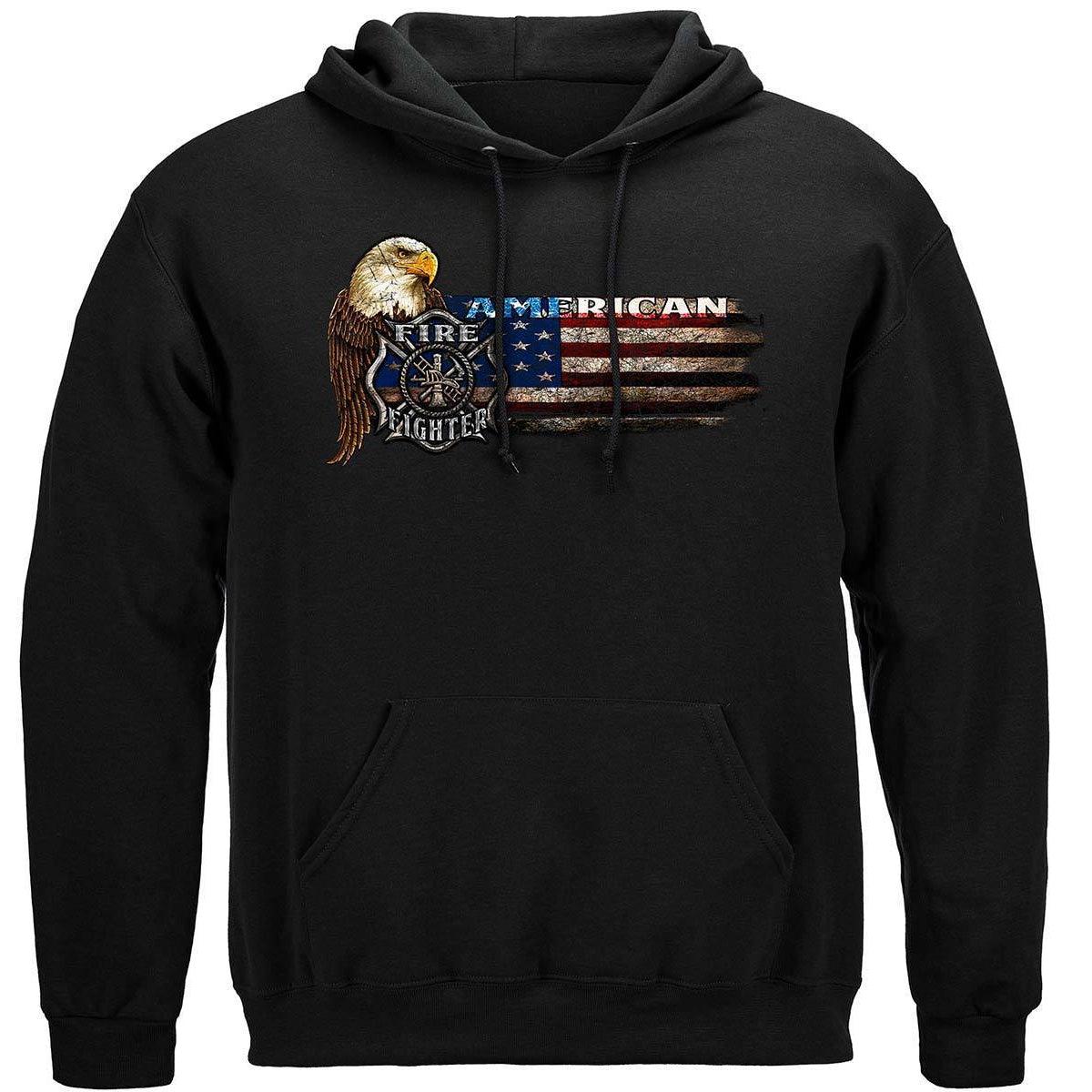 Firefighter Eagle And Flag T-Shirt - Military Republic