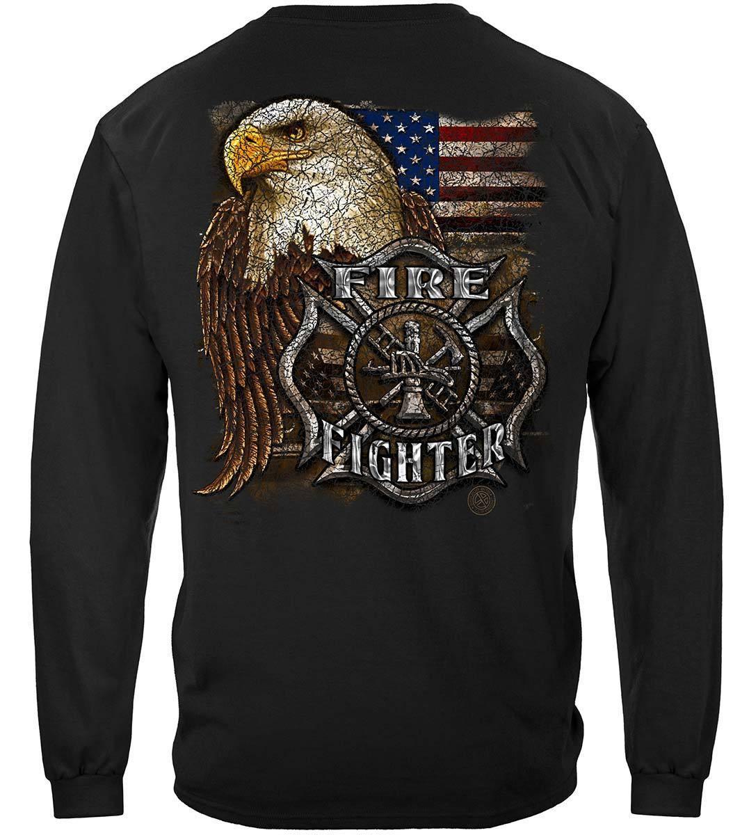 Firefighter Eagle And Flag Hoodie - Military Republic
