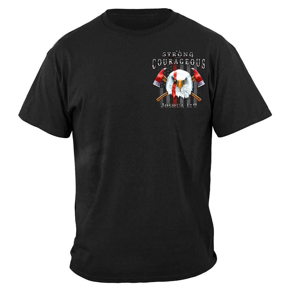 United States Firefighter Eagle Flag Red Line Premium Long Sleeve - Military Republic