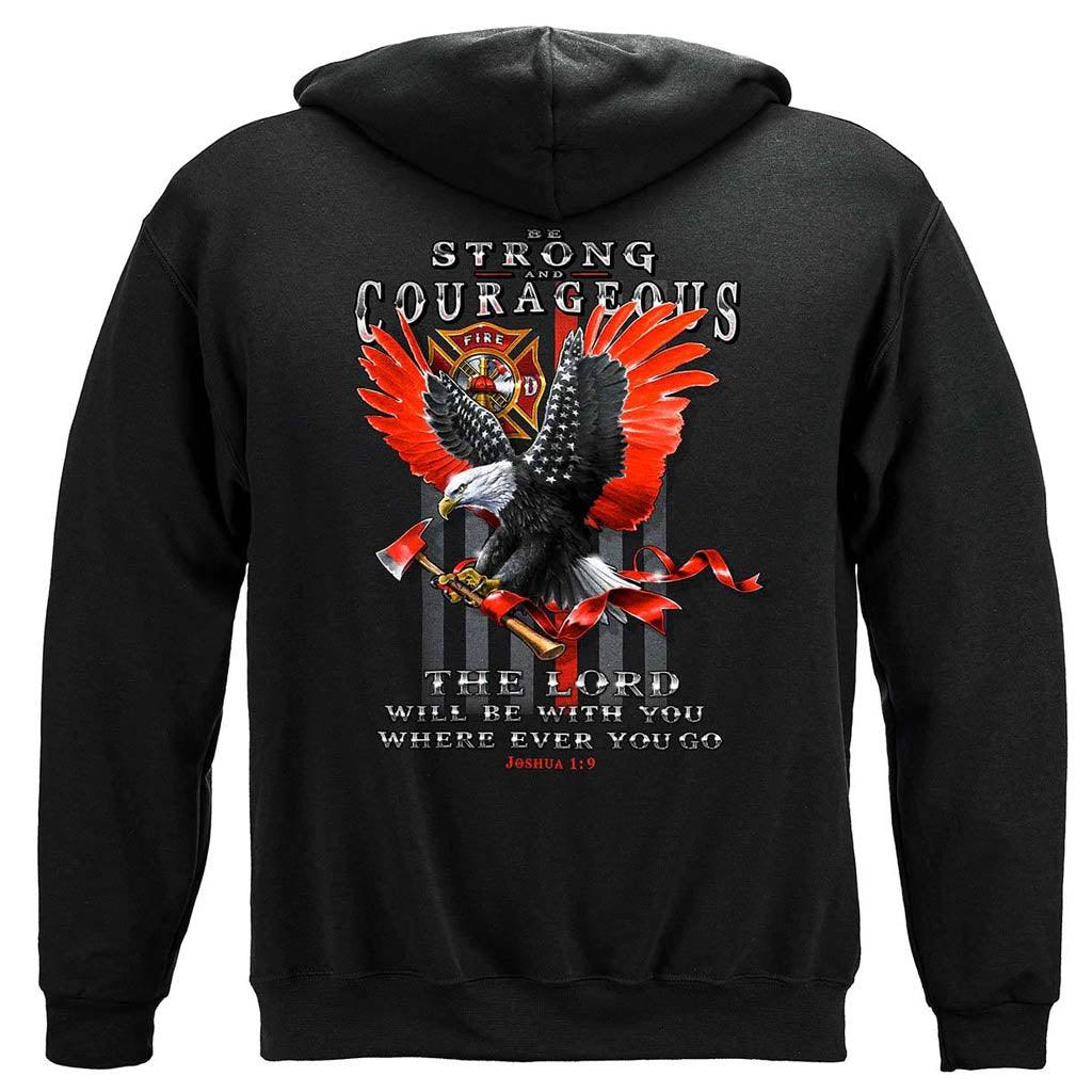 United States Firefighter Eagle Flag Red Line Premium Long Sleeve - Military Republic