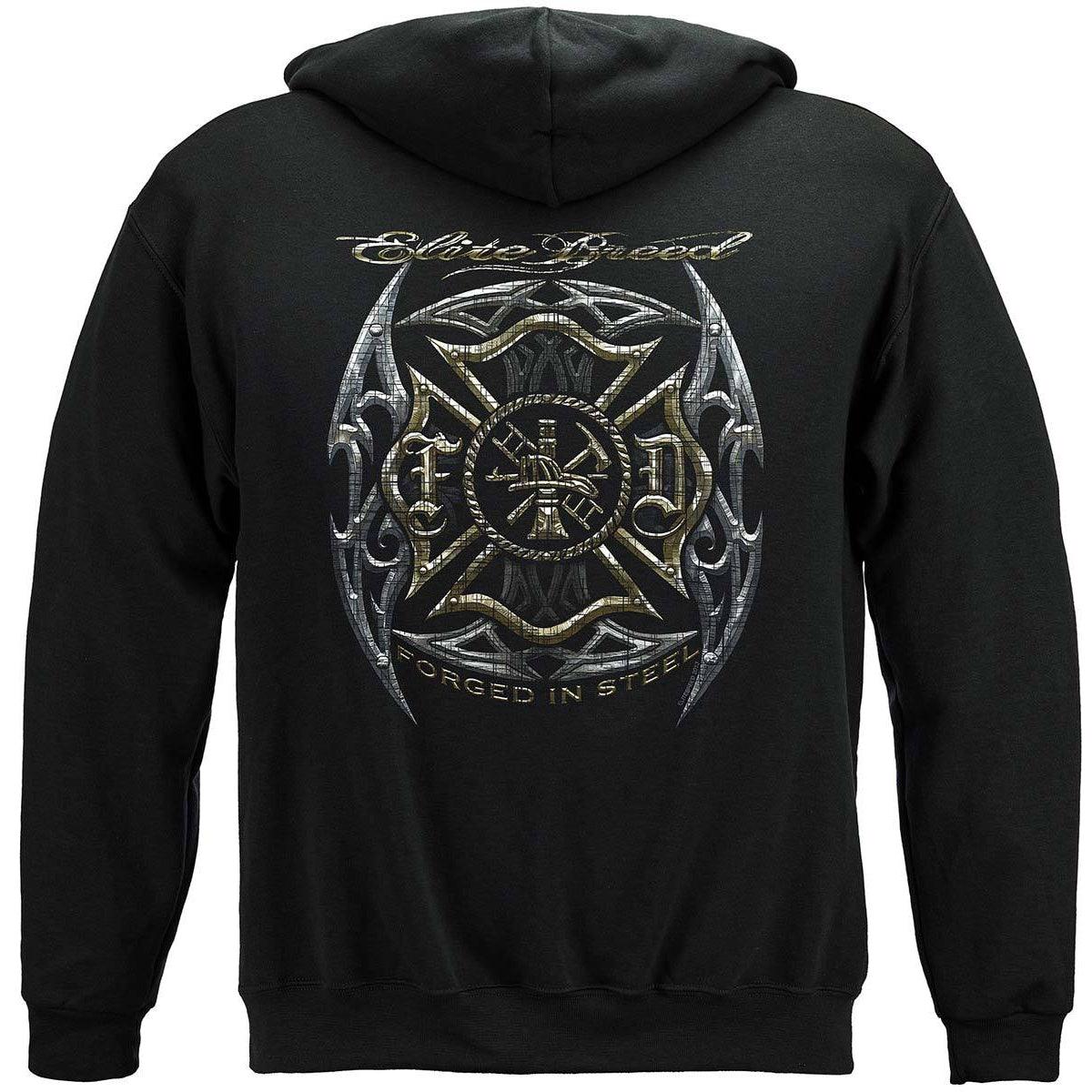Firefighter Elite Breed Black Silver Foil T-Shirt - Military Republic