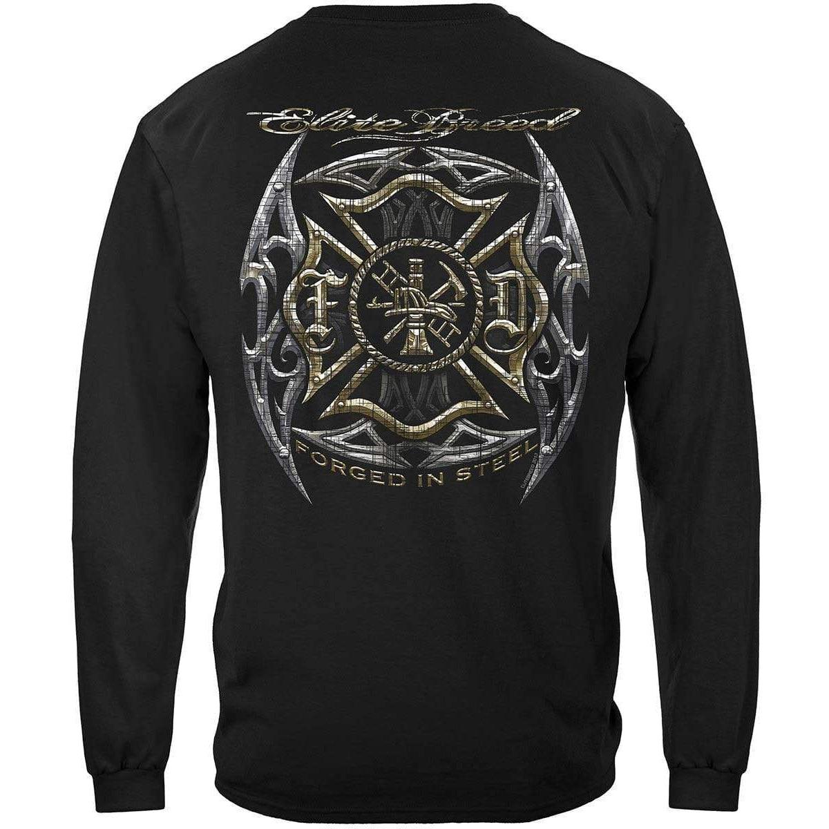 Firefighter Elite Breed Black Silver Foil T-Shirt - Military Republic