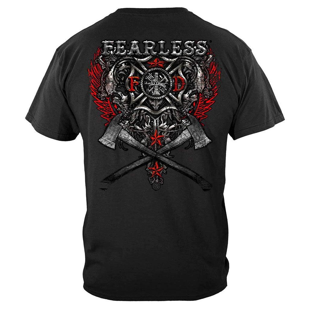 United States Firefighter Fearless Silver Foil Premium Long Sleeve - Military Republic