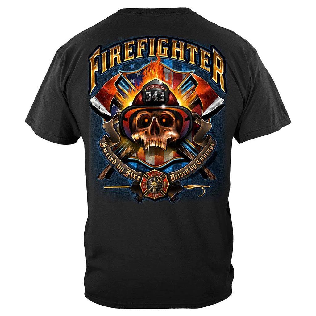 United States Firefighter Patriotic Patriot Skull Premium Long Sleeve - Military Republic