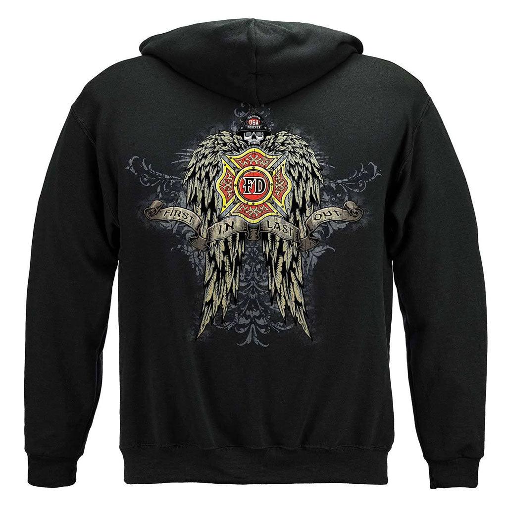 United States Firefighter Skull Wings Full Premium Long Sleeve - Military Republic