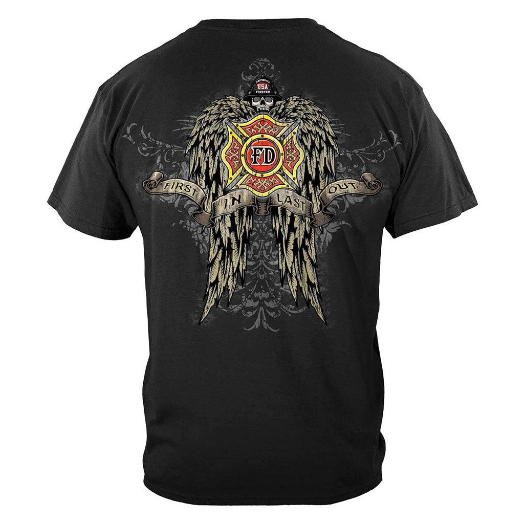 United States Firefighter Skull Wings Full Premium Long Sleeve - Military Republic