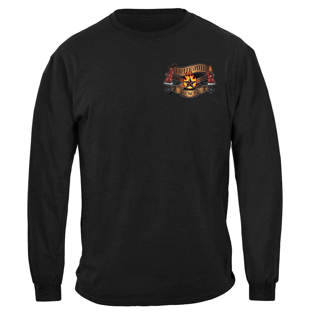United States Firefighter Tattoo Vintage Ink Premium Long Sleeve - Military Republic