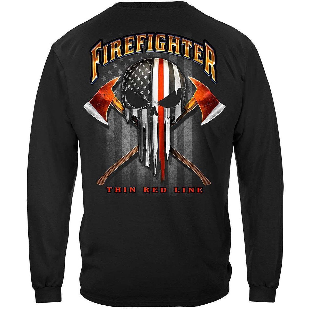 American Pride Firefighter Skull of Freedom T-shirt - Military Republic