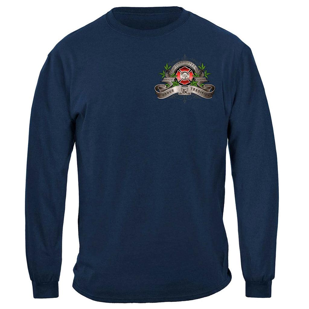 United States Firefighter Traditional Anique Pump Truck Premium Long Sleeve - Military Republic