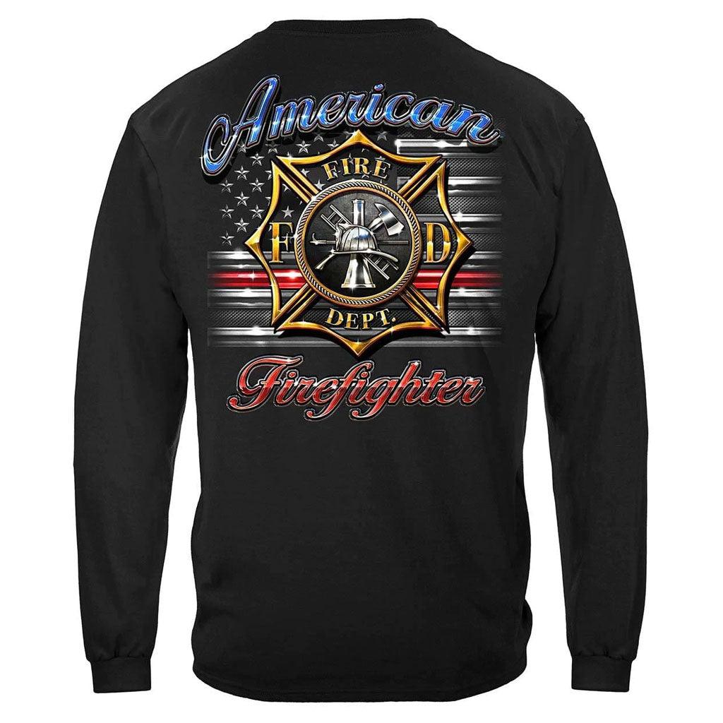 United States Firefighter Vintage Tattoo Art Premium Long Sleeve - Military Republic