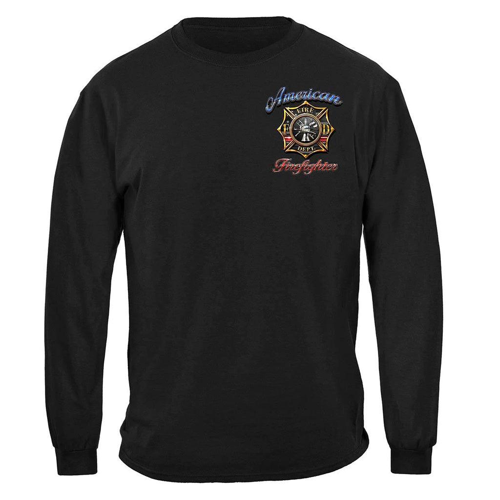 United States Firefighter Vintage Tattoo Art Premium Long Sleeve - Military Republic