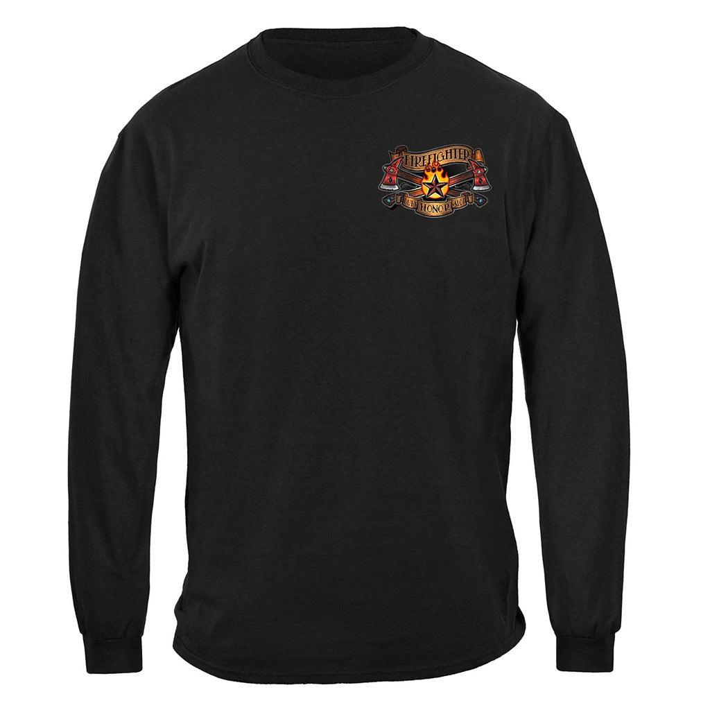 United States Firefighter Vintage Tattoo Art Premium Long Sleeve - Military Republic