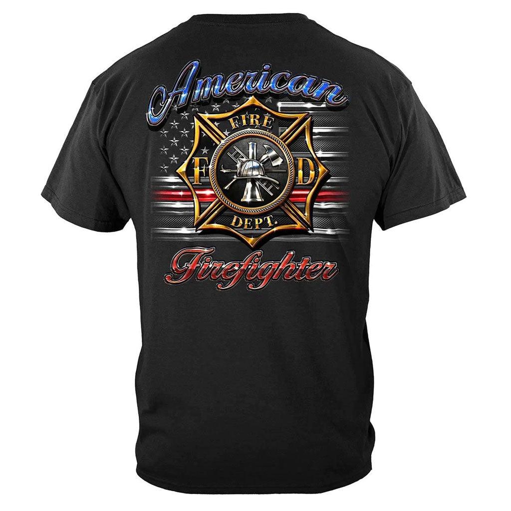 United States Firefighter Vintage Tattoo Art Premium Long Sleeve - Military Republic