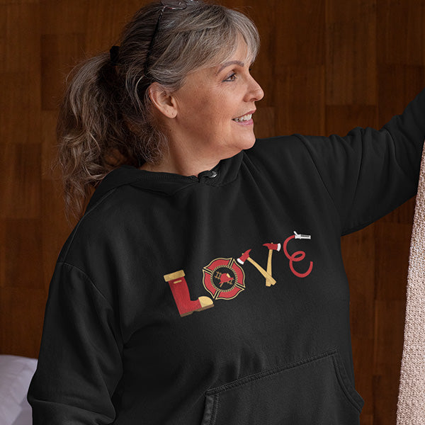 Firefighter Love Bookts Axe Hammer Rope Hoodie