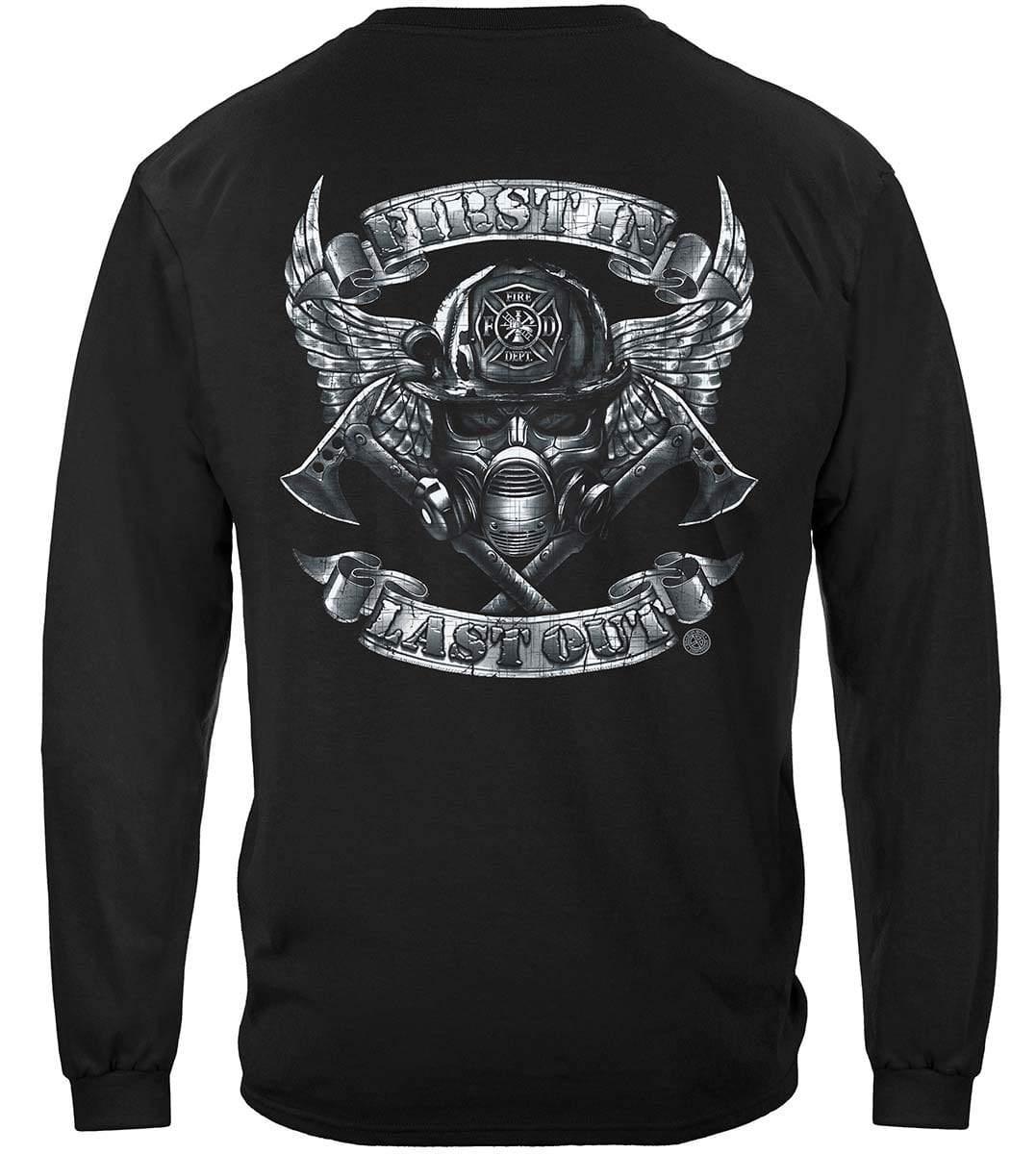 First In Last Out Firefighter Hoodie - Military Republic