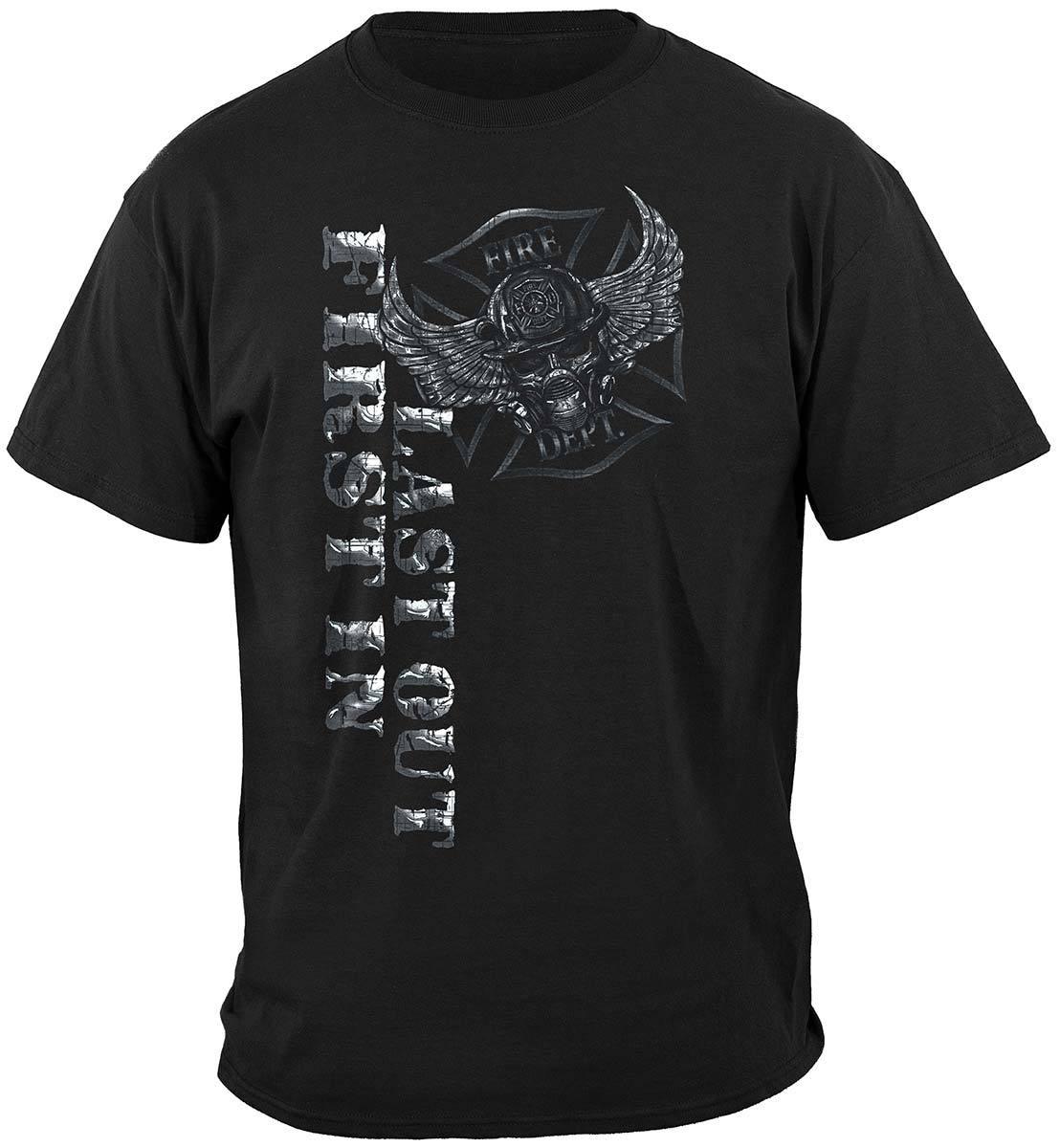 First In Last Out Firefighter Hoodie - Military Republic