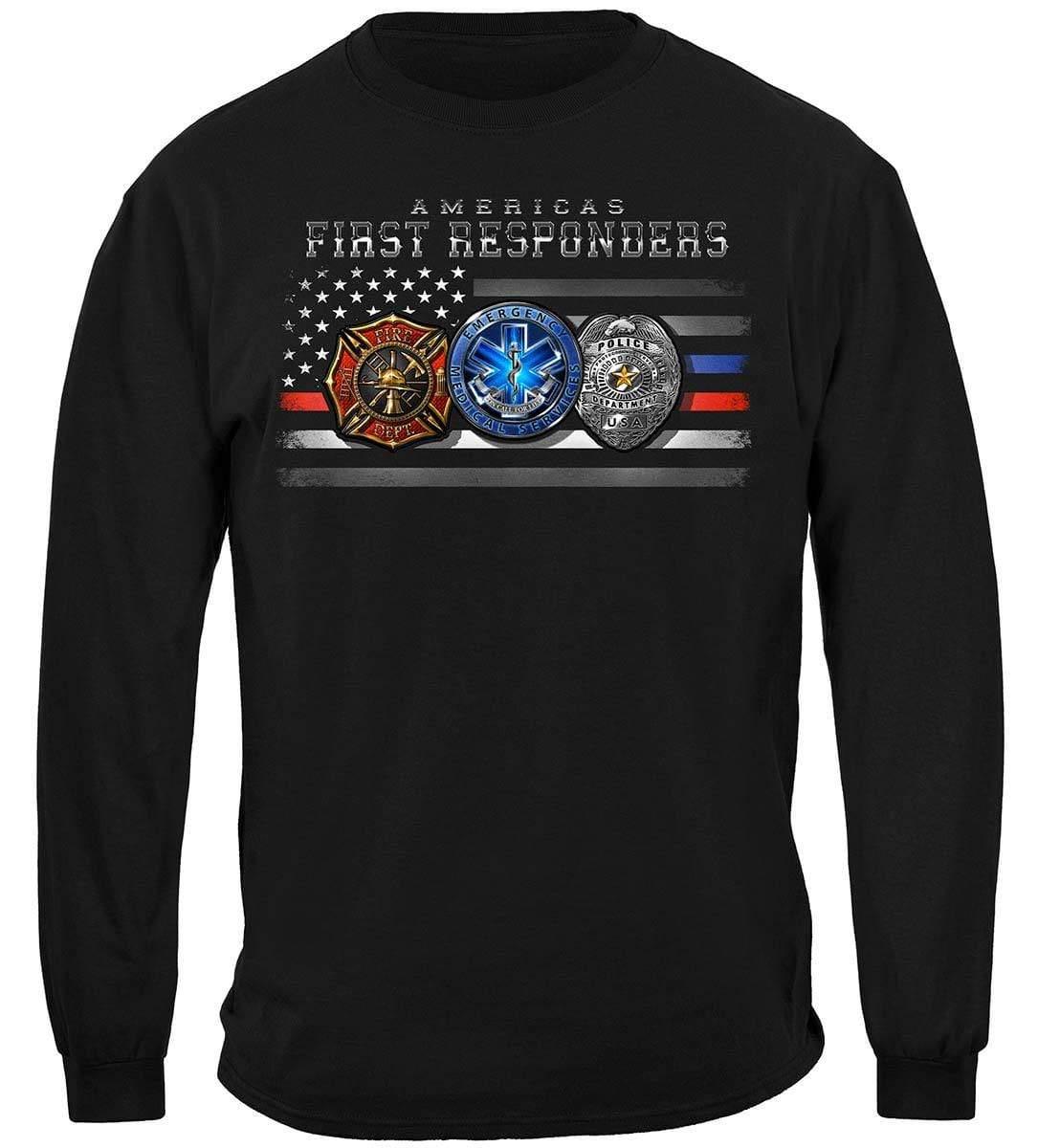 First Responders Flag Home Town Heroes Hoodie - Military Republic