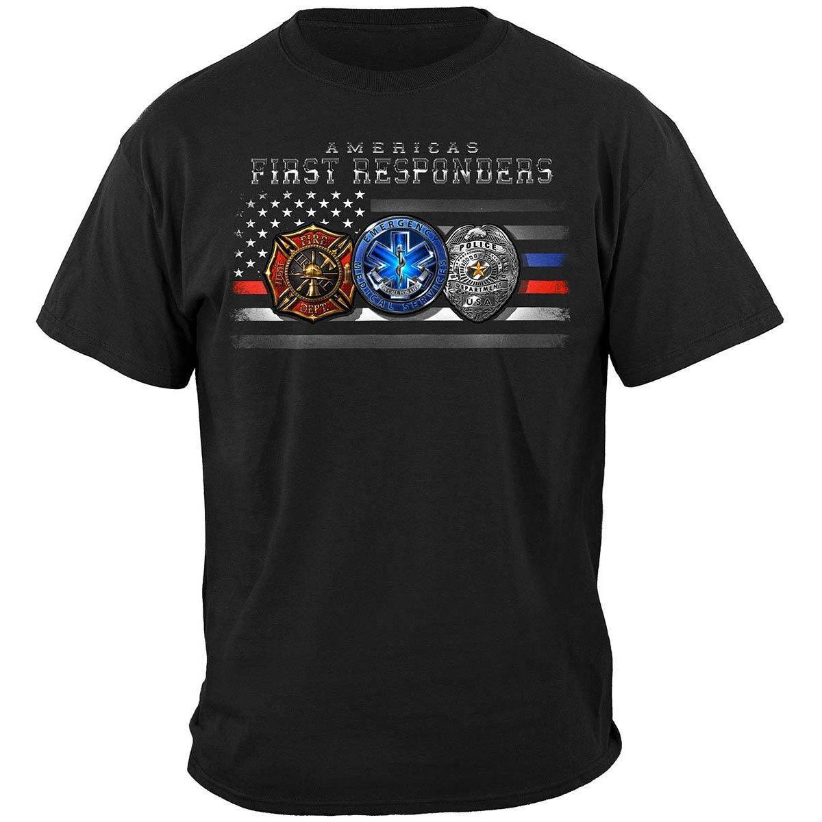 First Responders Flag Home Town Heroes Long Sleeve - Military Republic