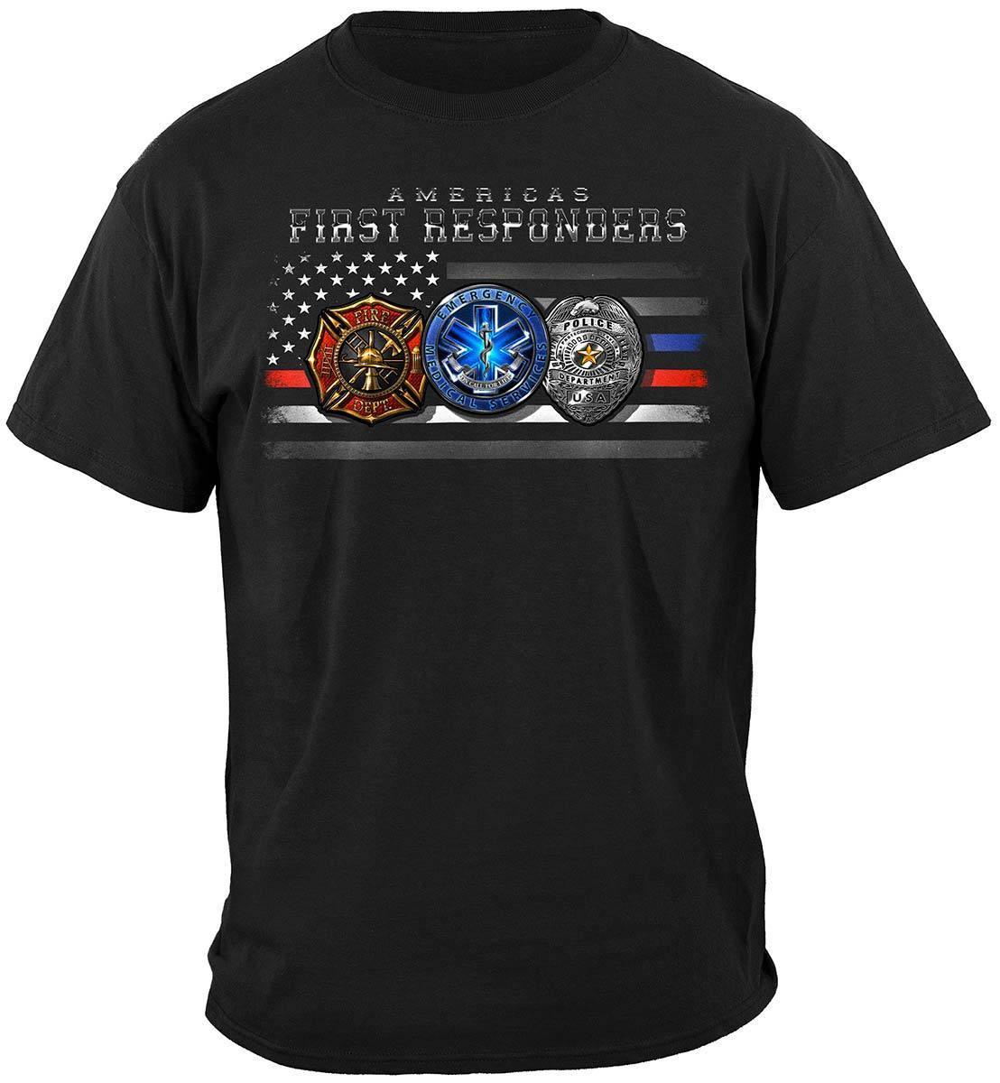 First Responders Flag Home Town Heroes Hoodie - Military Republic