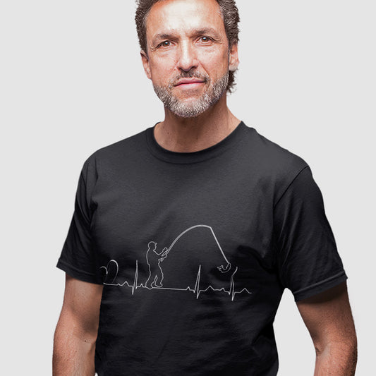 Fishing Electro Cradio Gram(ECG) Design T-shirt