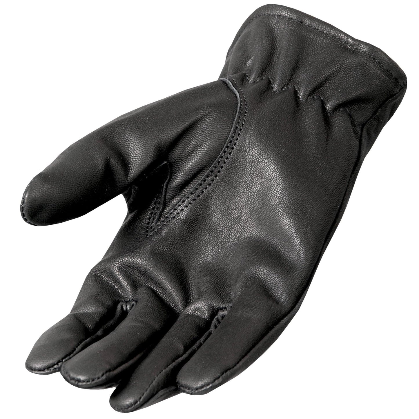 Fleece Lined Leather Motorcycle Gloves - Military Republic