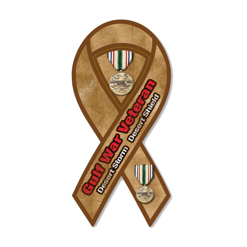 United States Veteran Gulf War 2 in 1 Ribbon Magnet (3.88" x 8") - Military Republic