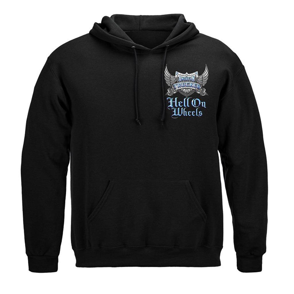 Grim Reaper Trucker Hell On Wheels Hoodie - Military Republic