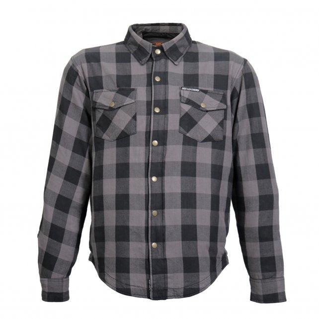 Hot Leathers Gray and Black Armored Flannel Jacket - Military Republic