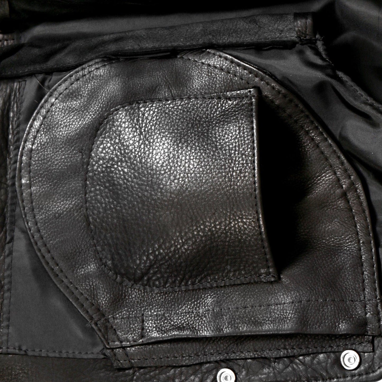 Hot Leathers Men's USA Made Extra Long Back Premium Heavyweight Steer hide Leather Vest - Military Republic