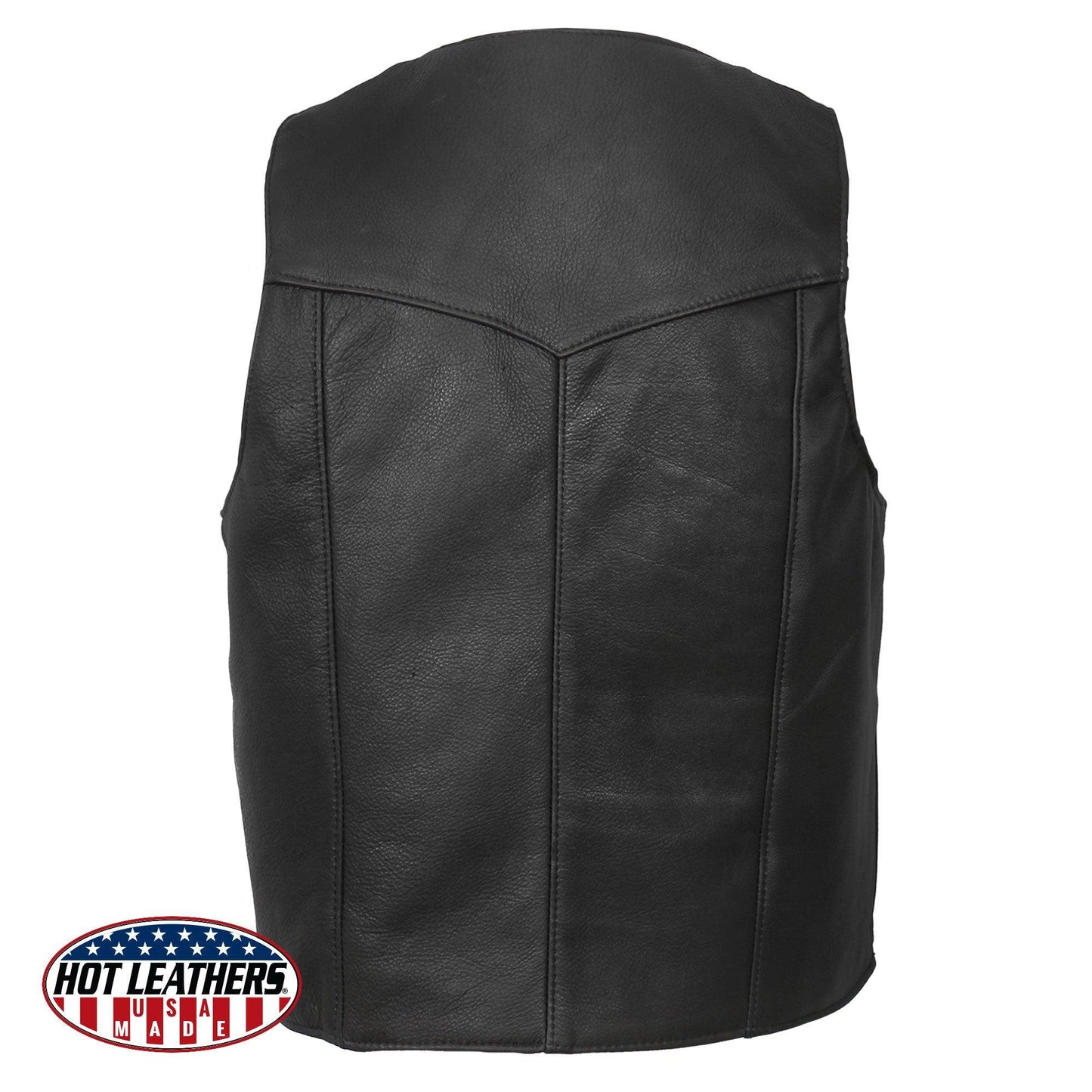 Hot Leathers Men's USA Made Premium Full Grain Cow Hide Vest - Military Republic