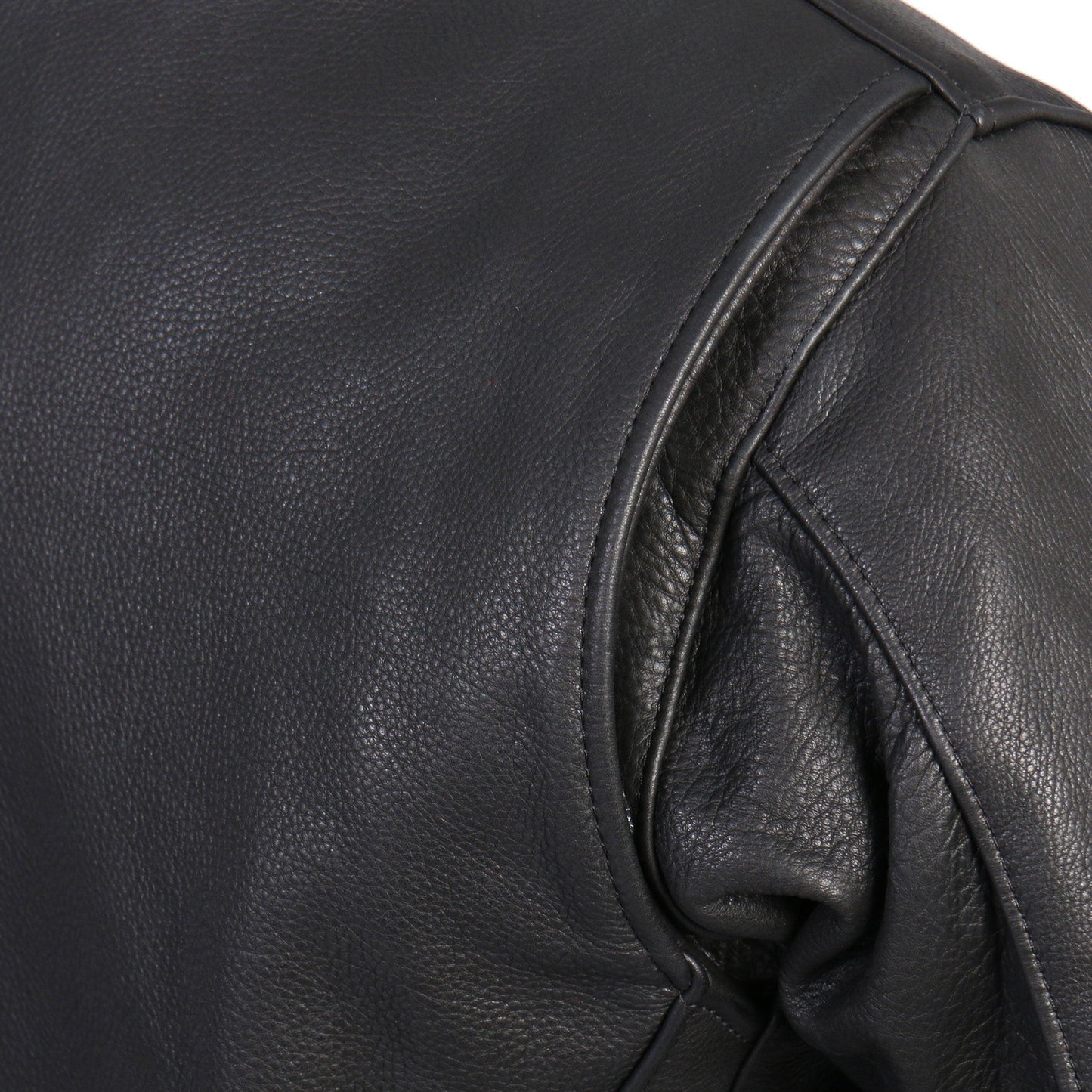 Hot Leathers Men's USA Made Premium Full Grain Naked Cow Hide Racer Jacket - Military Republic