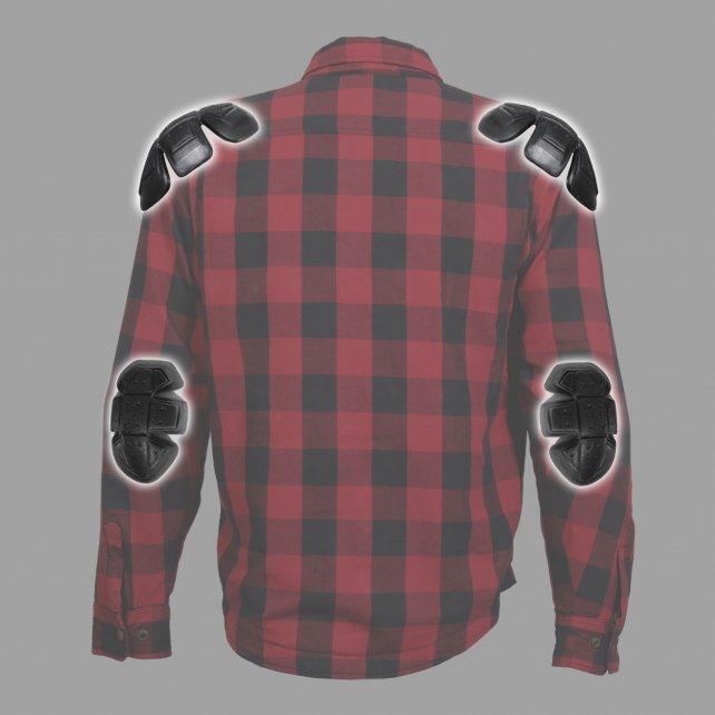 Hot Leathers Red and Black Armored Flannel Jacket - Military Republic