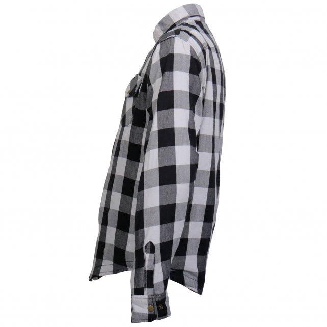 Hot Leathers White and Black Armored Flannel Jacket - Military Republic