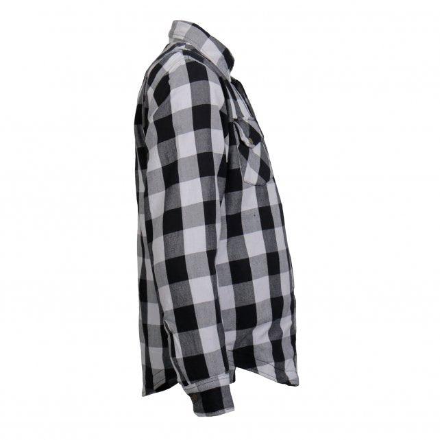 Hot Leathers White and Black Armored Flannel Jacket - Military Republic