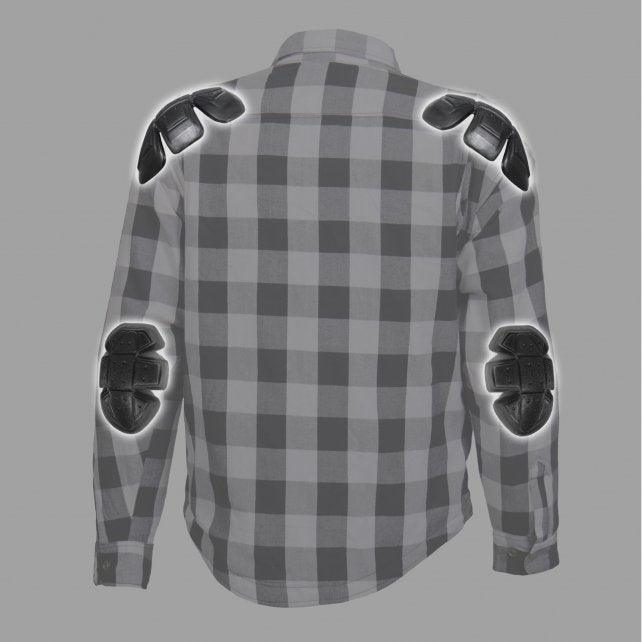 Hot Leathers White and Black Armored Flannel Jacket - Military Republic