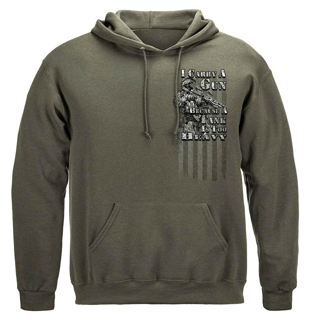 United States I Carry A Gun Tank Is Too Heavy Premium Long Sleeve - Military Republic