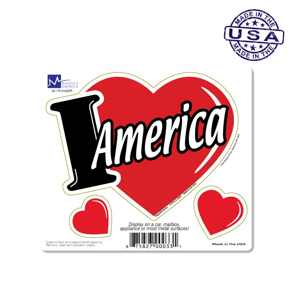 United States Patriotic I love America 3 in 1 Magnet (5.75" x 5") - Military Republic