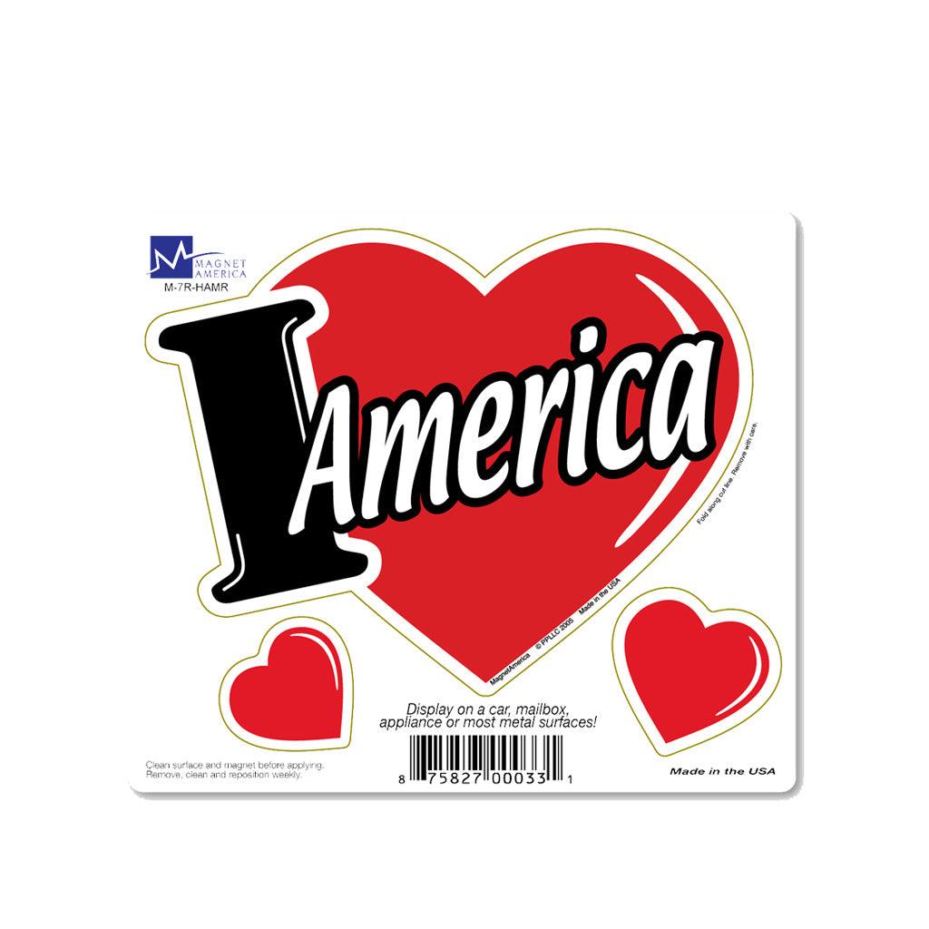 United States Patriotic I love America 3 in 1 Magnet (5.75" x 5") - Military Republic