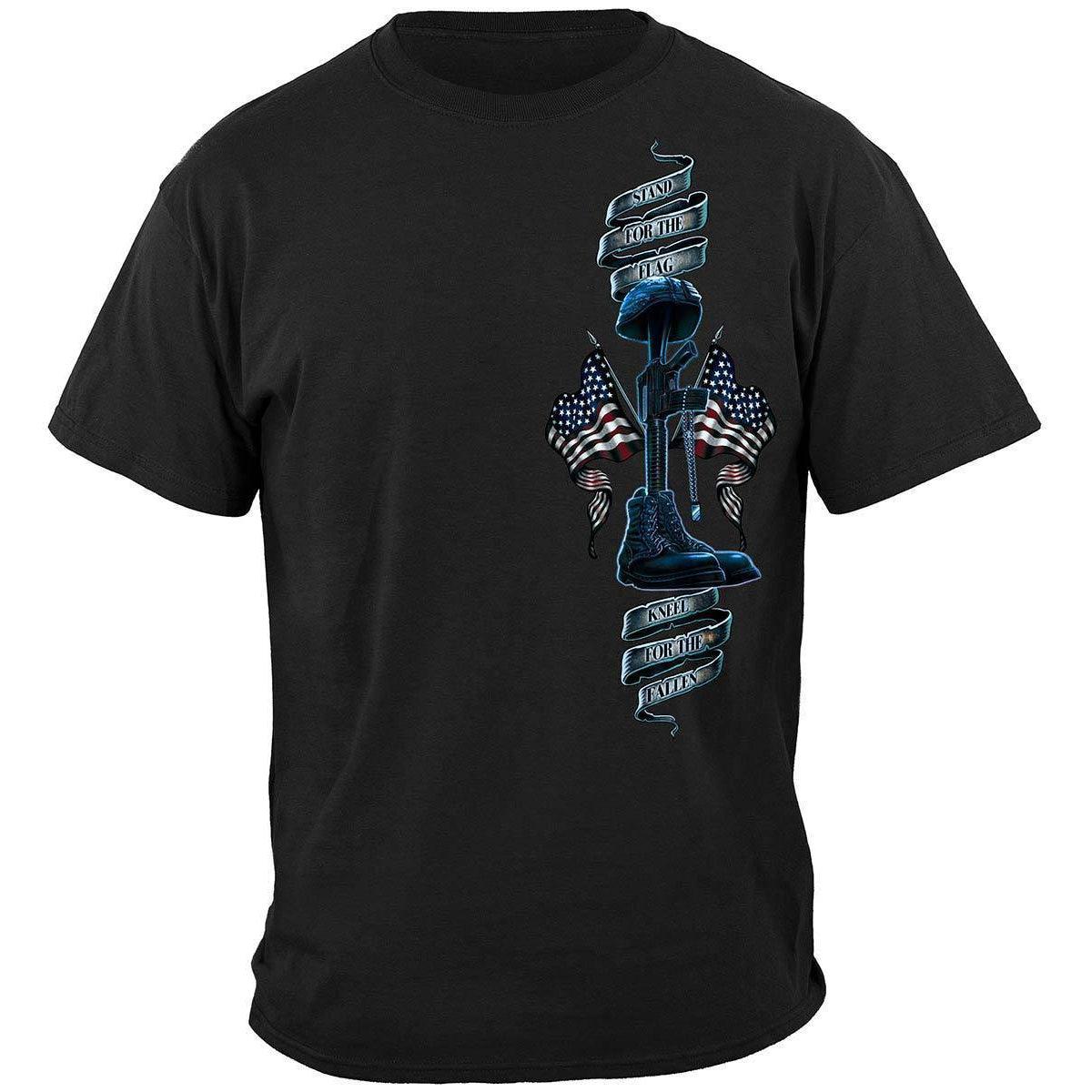 I Stand For The Flag Kneel For The Fallen Premium T-shirt - Military Republic