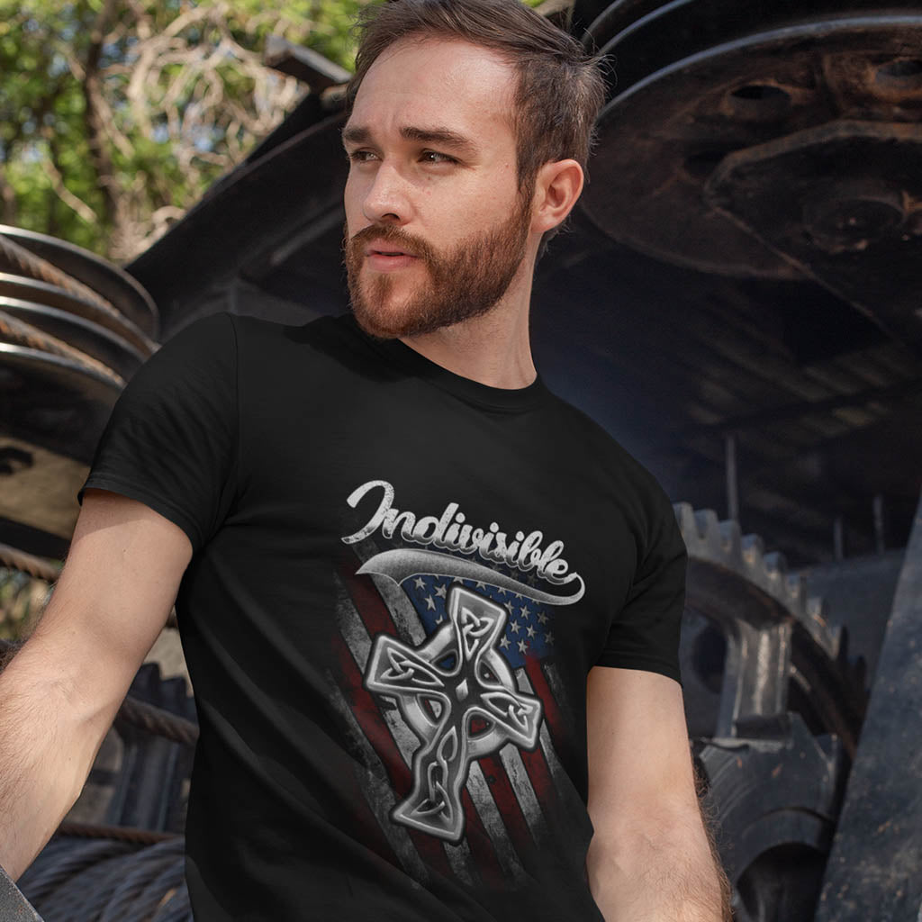 Indivisible Cross and Flag Christian T-shirt