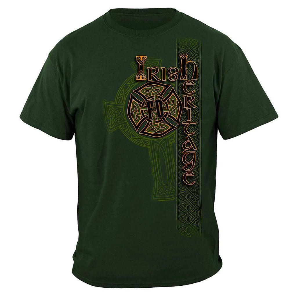 United States Irish Firefighter Gold Cross Premium Long Sleeve - Military Republic