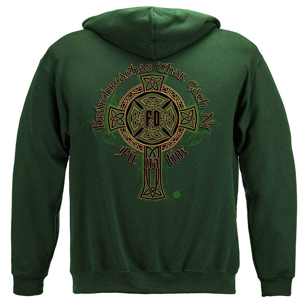 United States Irish Firefighter Gold Cross Premium Hoodie - Military Republic