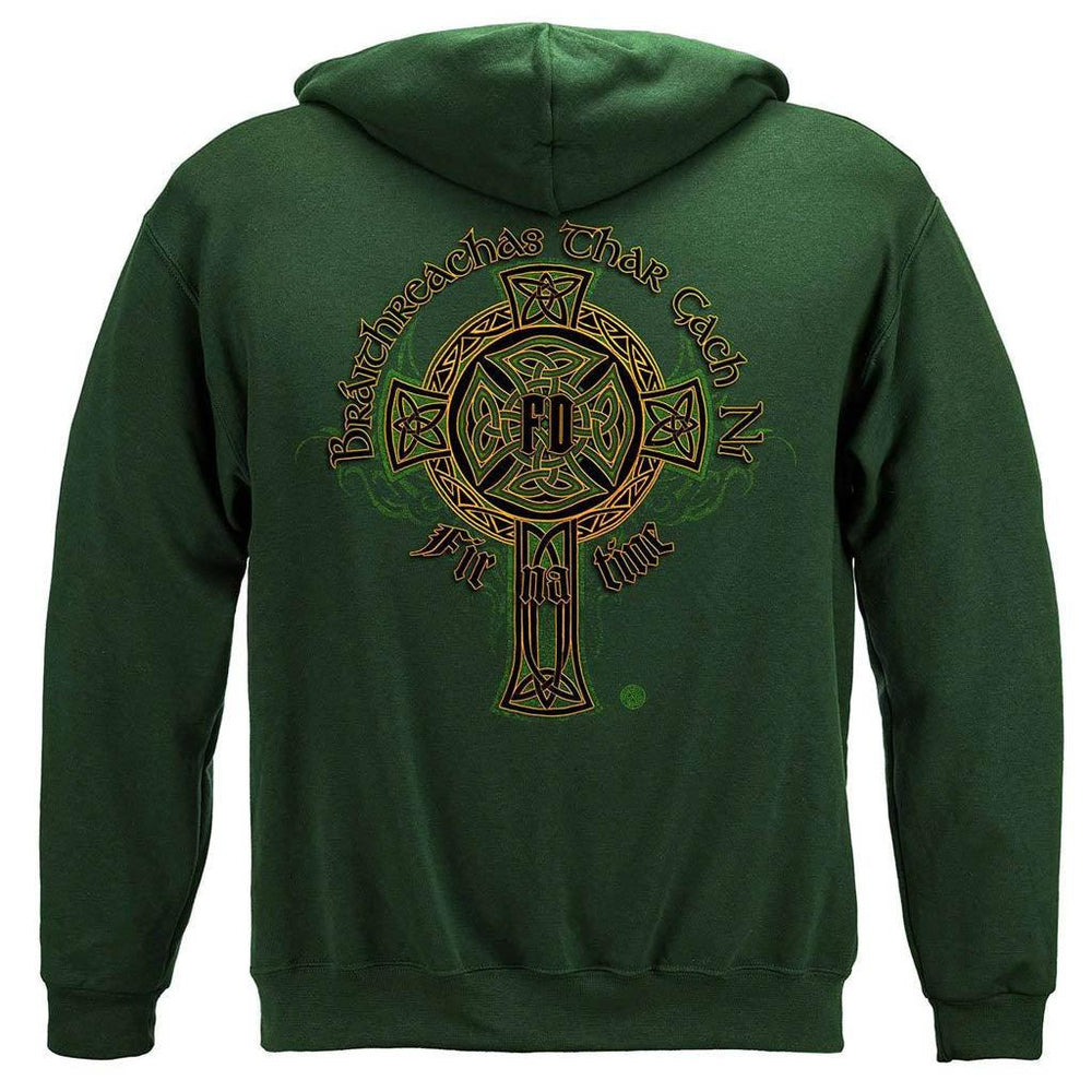 United States Irish Firefighter Gold Cross Premium Hoodie - Military Republic