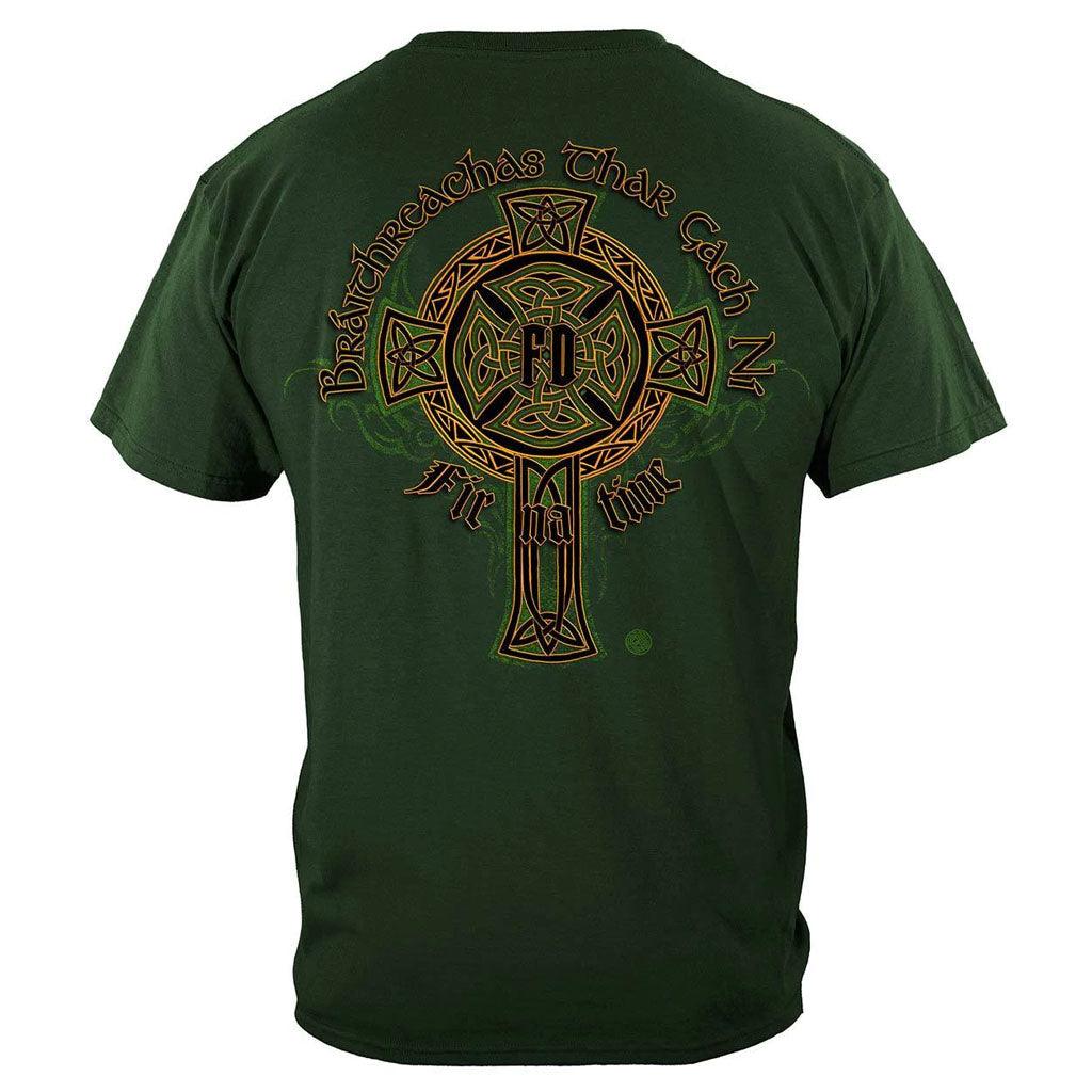 United States Irish Firefighter Gold Cross Premium Hoodie - Military Republic
