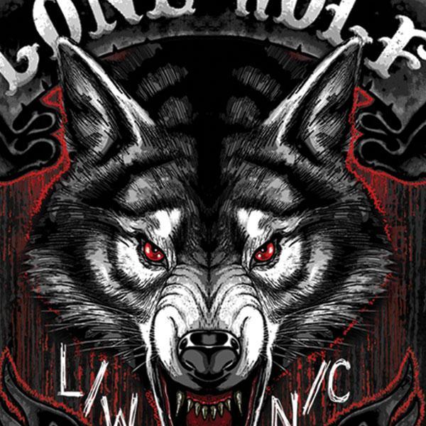 Jumbo Lone Wolf Double Sided Biker Men's T-Shirt - Military Republic